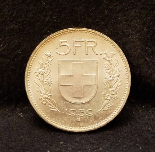 Suiza 1939 plata 5 francos, pastor (Wilhelm Tell?), UNC, KM-40 (SZ13) - Imagen 9 de 9