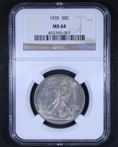1935 Walking Liberty Half Dollar - 50c NGC MS64 - Nice Coin!