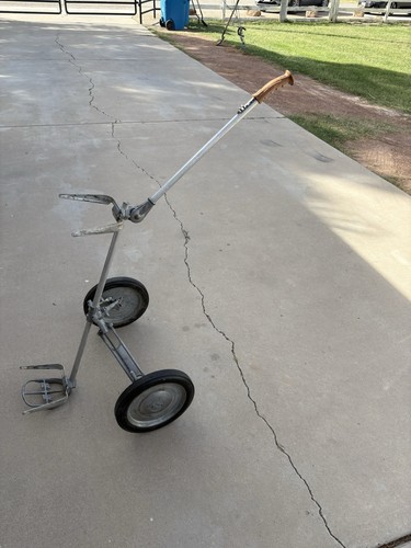 Vintage Browning Bag Boy Collapsible Golf Pull Cart Aluminum Antique Golf Caddy