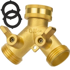Hose Splitter 2 Way Garden Hose Splitter 100%Rustproof Brass Water Hose Splitter