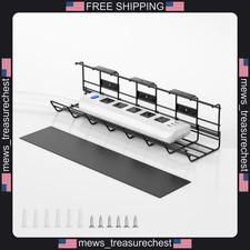 Under Desk Cable Management Tray Black Metal 17x4x4 Inches