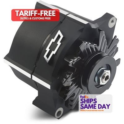 Proform 141-146, One Alternator Raised Bowtie Emblem Black Crinkle Performance