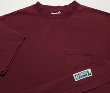 Vintage 1990s Discus Athletic Burgundy Pocket Made in USA Large Shirt