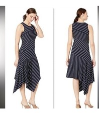Vince Camuto Striped Asymmetric Maxi Dress Size small NWT