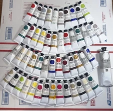 Lot of GAMBLIN ARTISTS OIL COLORS (51) TUBES 37/150 mL. SAVE $$! FREE SHIP! L@@K