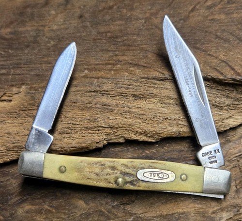 Case XX Tested Centennial 1889-1989 Pocketknife 5233 SS Stag Handle 2-Blade Used