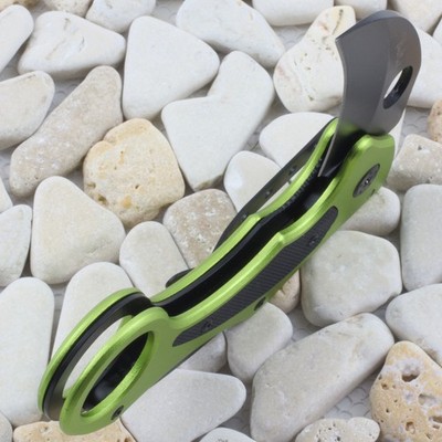 Benchmark Venom Karambit Folding Knife Noen Green Aluminum Handle
