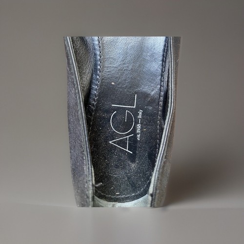 AGL Shoes Ballet Flats Attilio Giusti Leombruni 38 US 7.5 Black Shimmer Leather - Picture 2 of 5