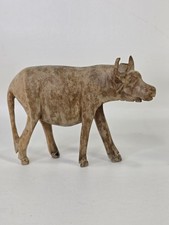 Vtg Hand Carved Wooden Water Buffalo Folk Art Statue Figure Sculpture 6"