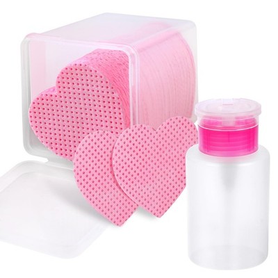 200 Pieces Nail Cotton Pads,1 Pull-Down Pump Dispenser Bottle, Super Absorben...