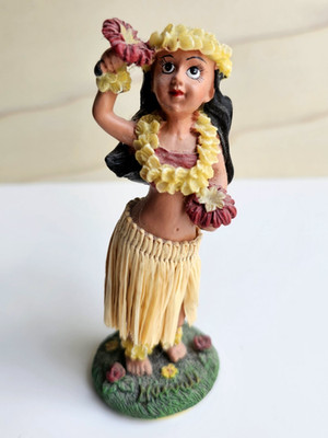 Hawaiian Hula Doll Dashboard Bobble With Sticker Base NEW
