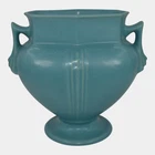 Roseville Russco Blue 1934 Vintage Art Deco Pottery Ceramic Vase 108-6