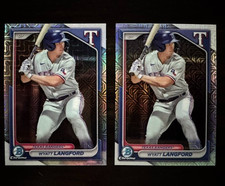 (2x) Wyatt Langford 2024 Bowman Chrome Mega Box Mojo Refractor #BCP-64