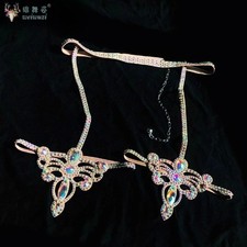 Belly Dance Performance Accessories for Women Senior AB Stones Chain Belt Girl'