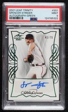 2021 Leaf Trinity Green 41/75 Spencer Strider #BA-SS1 PSA 9 MINT Auto 8d2