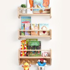 Nursery Floating Shelves for Kids Rooms   16 Inches Floating Wall Bookshelves,
