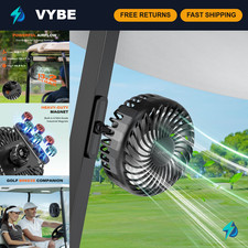Rechargeable Golf Cart Fan - Magnetic Base, Battery Operated, Portable Cooling F