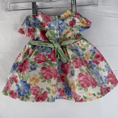 Girls Dress Size 3-6 Months Floral Easter Bow Accent Front & Back with Petticoat - Bild 2 von 7