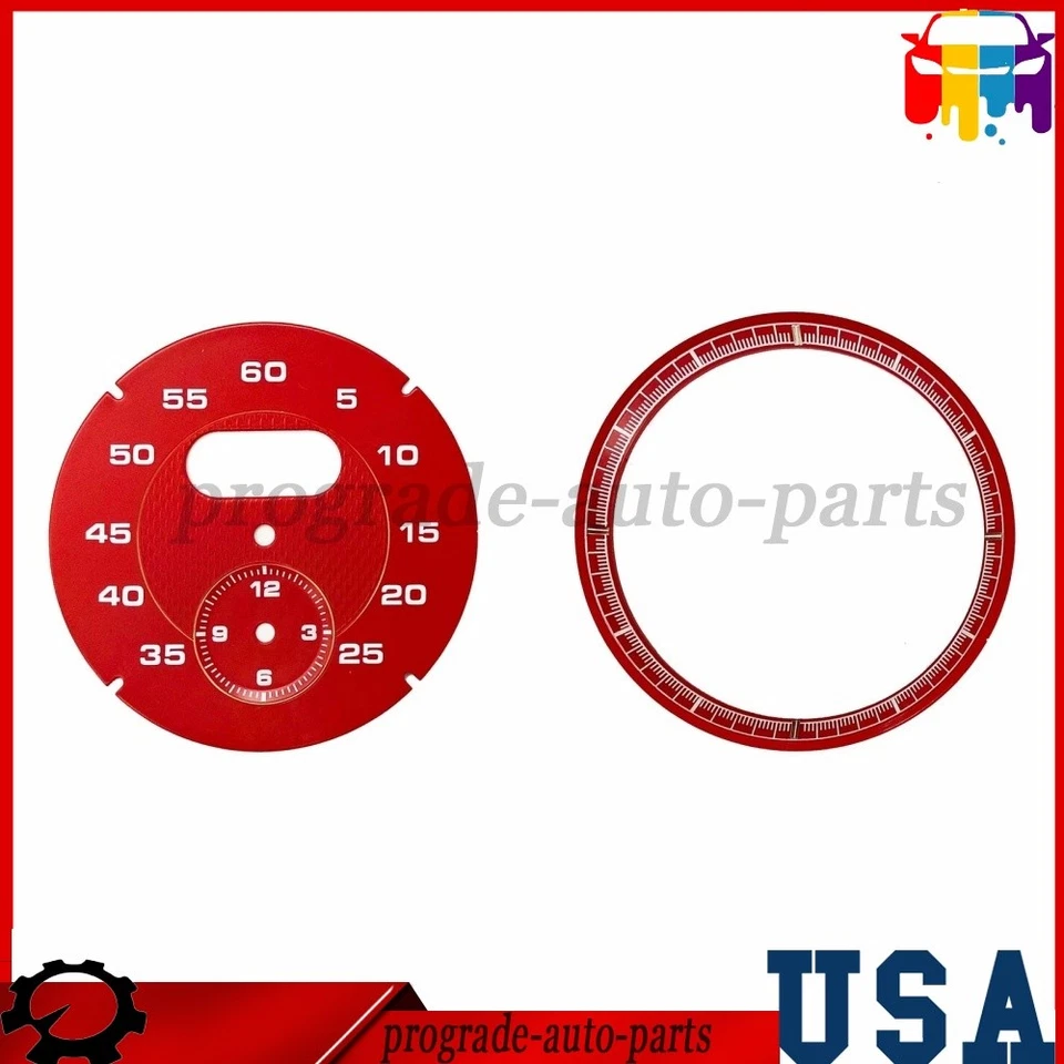 Red Dial Clock Gauge Chrono Fit Porsche Cayman 911 Macan Cayenne Boxster Panamer Foto 4 de 4