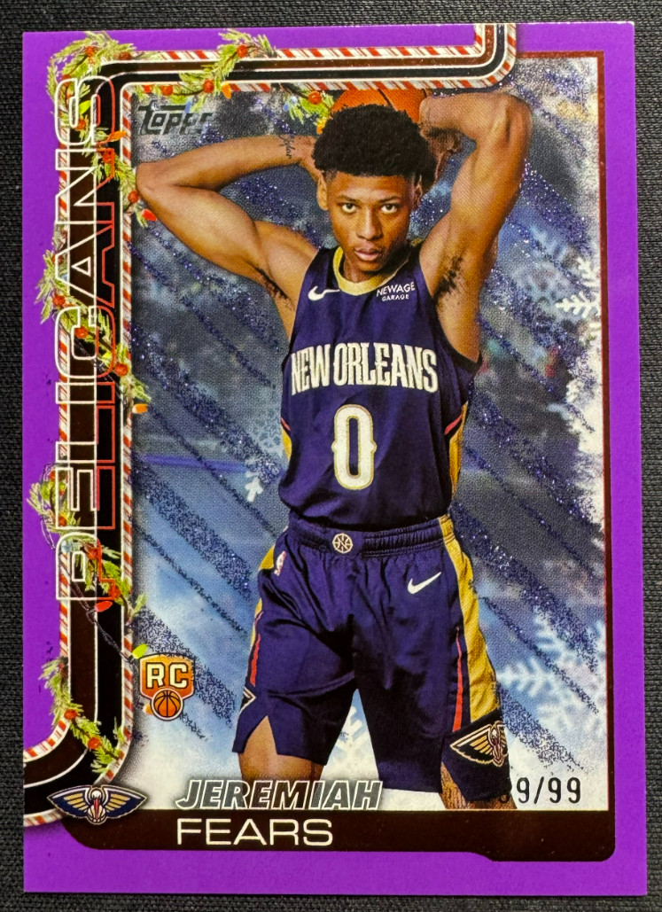 Jeremiah Fears 2025-26 Topps Holiday Basketball /99 Base Purple RC #H167