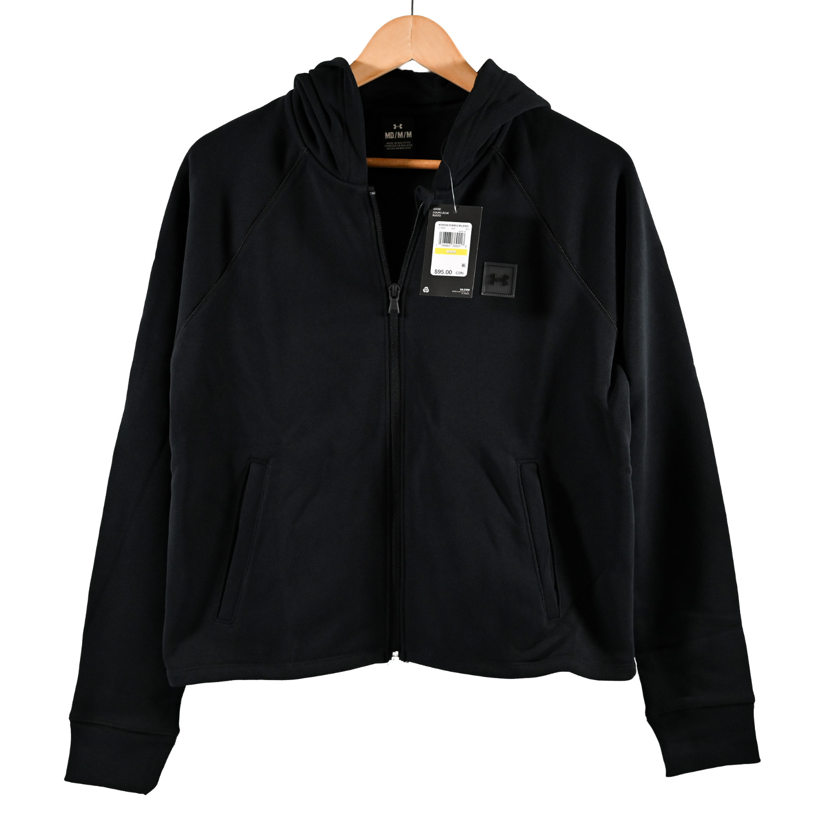 Under Armour Women's Medium UA Training Hooded Jacket Black 
