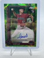 2025 Topps Chrome Cristian Mena Lava Lamp Auto RC Green/Yellow Refractor #60/125