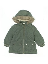 H&M Girls Green Coat 9-12 Months