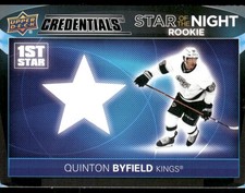 2021-22 UD Credentials #1SR-7 Quinton Byfield Star of the Night: 1st Star Rok