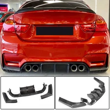 For BMW F80 M3 F82 F83 M4 2014-2020 Rear Bumper Diffuser Lip Real Carbon Fiber