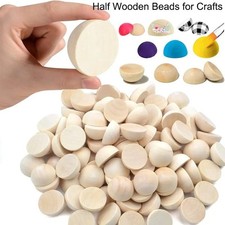 5-100pcs Half Wooden Beads 10-30mm Unfinished Split Wood Balls Craft