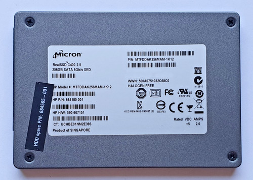 256 GB SATA Micron C400 Slim MTFDDAK256MAM-1K12 RealSSD SED 2D-NAND MLC 2.5"