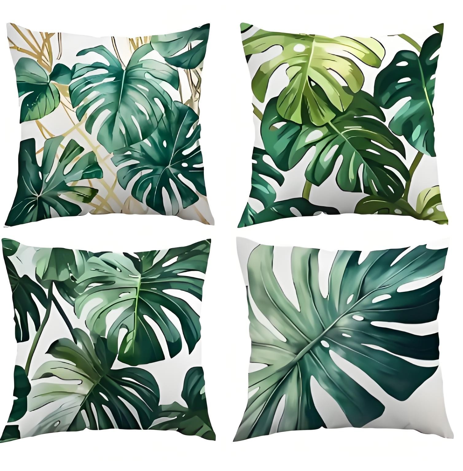 4 Pack Vintage Floral Throw Pillow Covers Cushion Cover Ultra Soft 18x18in