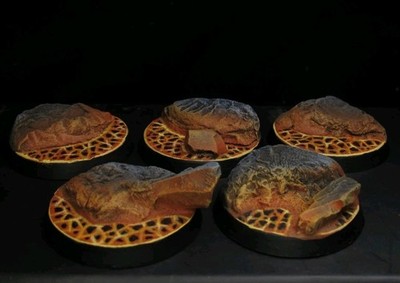 Warhammer 40k/AoS Lava Bases X5 33mm Well Painted 