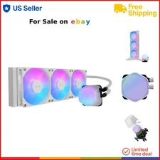 Liquid CPU Cooler 360mm White Aluminum Copper Quiet ARGB for AMD Intel