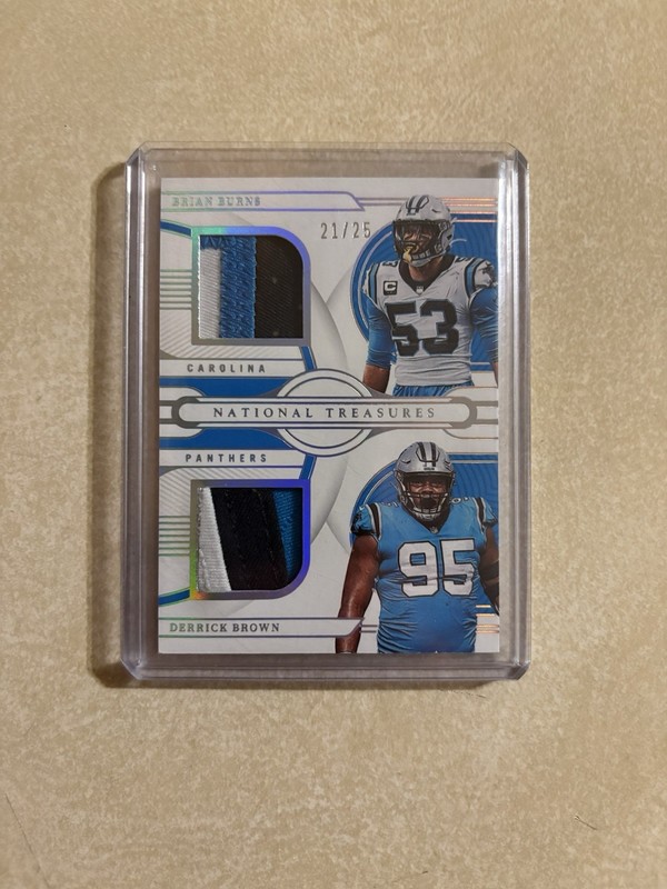 2022 Panini NT Brian Burns Derek Brown Dual Game Used Patch /25! Panthers