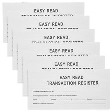  6 Books of Financial Register Check Register Large Print Checkbook Portable