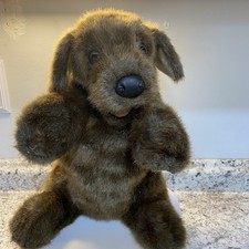 FOLKMANIS Sitting Dog Hand Puppet, 13.5  , Chocolate Lab, Realistic Faux Fur