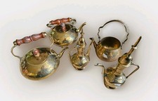 Antique Brass Tea, Coffee, Turkish Indian Brassware Coffee Pot Infused Tea Setx5