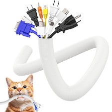 UOMTFAI Cord Protector from Pets No Chew, 1 10ft Upgrated Pet 1"-10ft, White