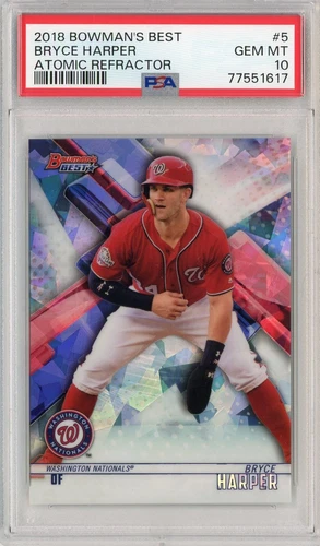 2018 Bowman's Best ATOMIC REFRACTOR #5 BRYCE HARPER Phillies PSA 10 GEM MINT
