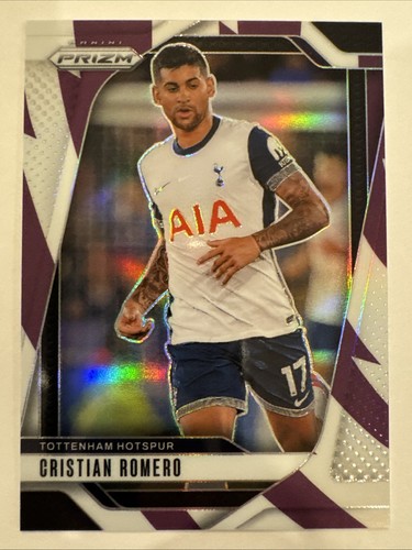2024-25 Panini Prizm EPL CRISTIAN ROMERO Purple & White Stripes Prizm /92 Spurs