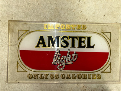 Amstel Light Imported Beer Sign plexiglass 18'' W x 9.5'' H