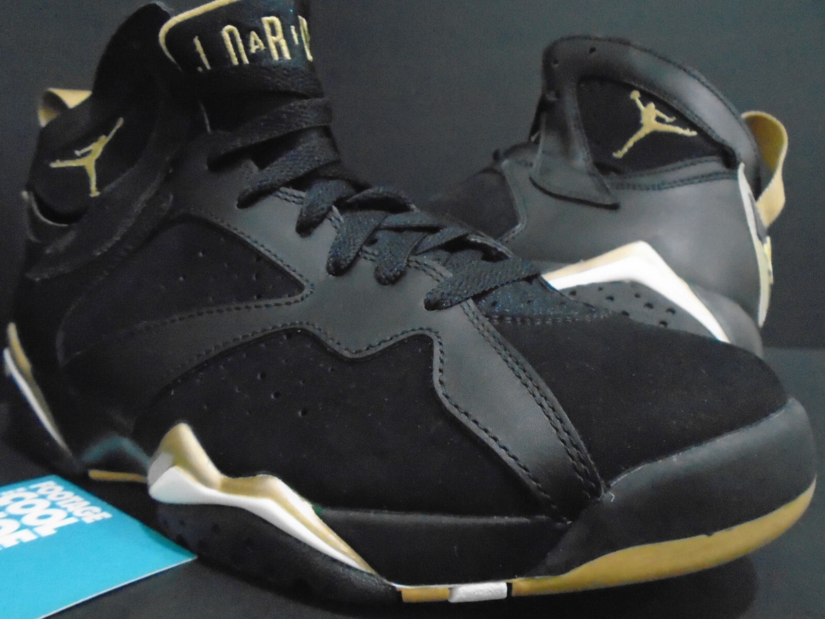 NIKE AIR JORDAN VII RETRO GMP GOLDEN MOMENT GOLD MEDAL PACK BLACK WHITE 