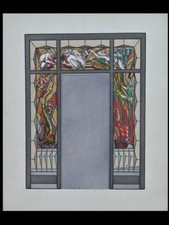 JACQUES GRUBER, VITRAIL ART DECO - 1929 - POCHOIR