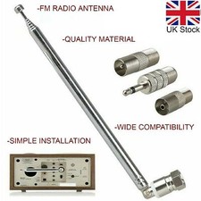 4PCS Sections Telescopic Antenna Aerial Radio Replacement For Radio DAB FM TV