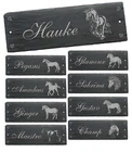 Slate horse stable plaque sign with engraving name plate horse box 22x8cm ✔