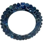 15"x15" Natural Blue Agate Wall Mirror Handmade Live Edge Design Home Decor