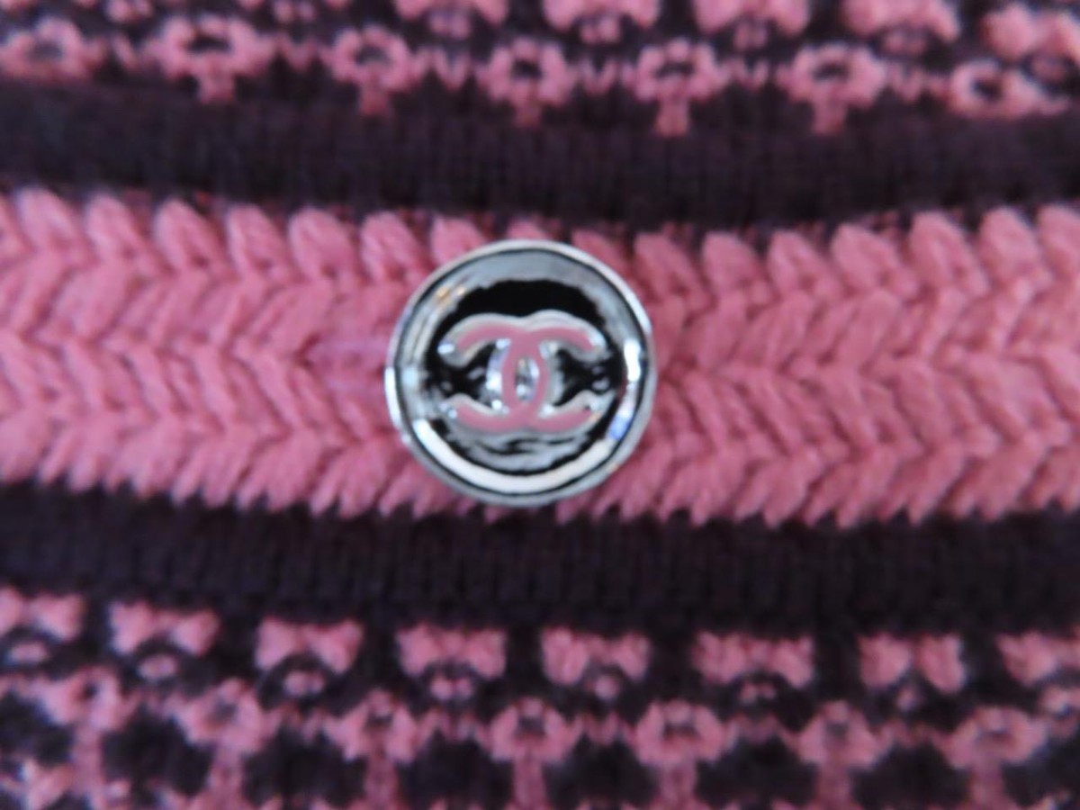 CHANEL★素敵!23A Pink/Dark Purple Cashmere Sweater Dress NWT CHANEL 23A Pink/Dark Purple Cashmere Slvless Sweater