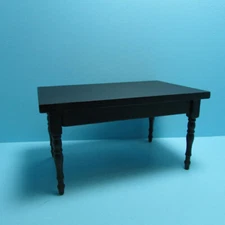 Dollhouse Miniature Wood Kitchen Dining Room Table in Black CLA10916