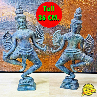 Antique Khmer Bayon Angkor Deity Dancing Bronze Statue Hevajra
